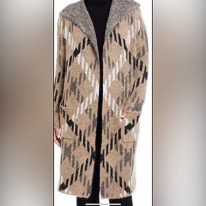 Women’s black & Beige Joseph A Drape Collar Cardigan Pixel Grid Size S